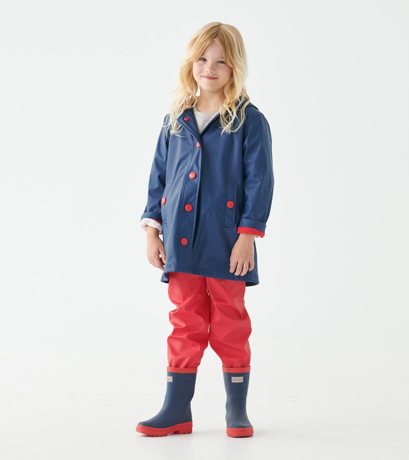 Hatley Unisex Kids Rain Boots, Navy & Red, 12 Little Kid - Image 2